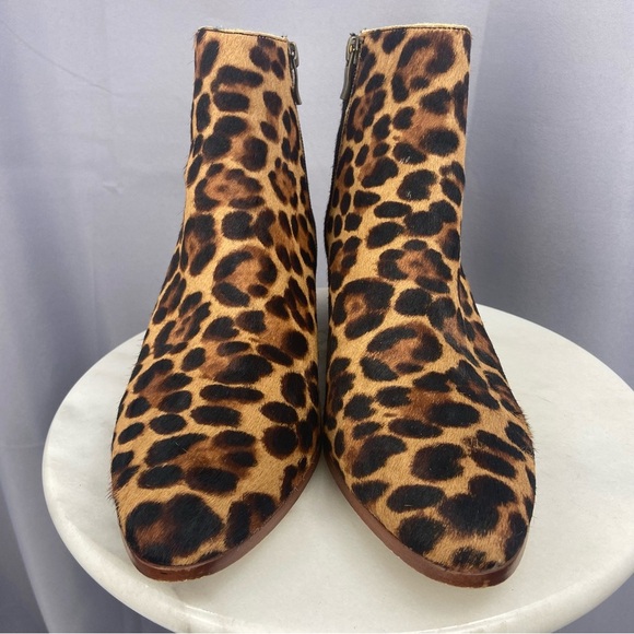 J.Crew Walker Leopard Print Calf Hair Ankle Boots Size 9 - Picture 2 of 9